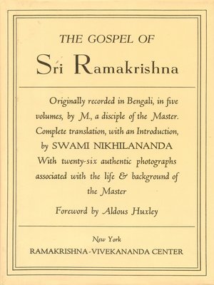 cover image of Gospel of Sri Ramakrishna
